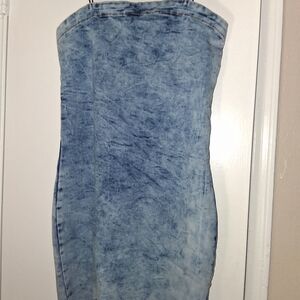 Not Rated Blue Strapless Bodycon Dress